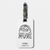 Schwarzer und weißer Stammesadler Gepäckanhänger (Rückseite vertikal)