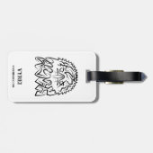 Schwarzer und weißer Stammesadler Gepäckanhänger (Rückseite horizontal)