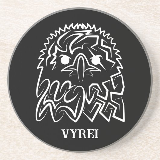 Schwarzer und weißer Stammesadler Getränkeuntersetzer (Vorne)