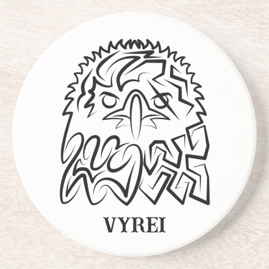 Schwarzer und weißer Stammesadler Getränkeuntersetzer (Vorne)