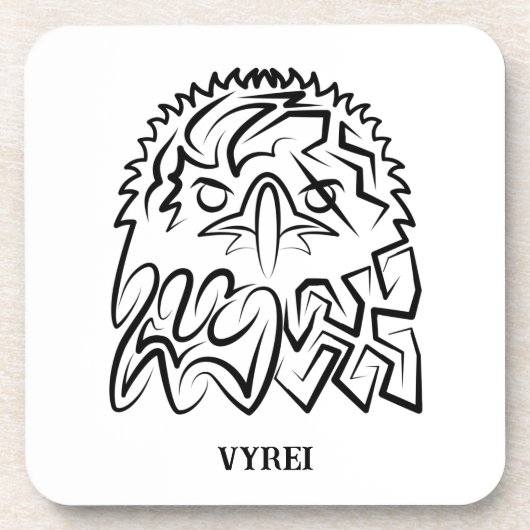 Schwarzer und weißer Stammesadler Getränkeuntersetzer (Vorderseite)