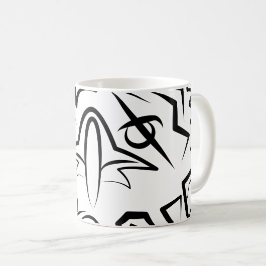 Schwarzer und weißer Stammesadler Kaffeetasse (VorderseiteRechts)