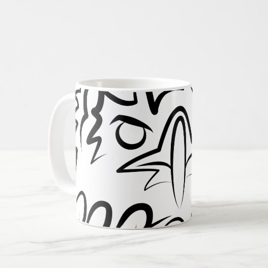 Schwarzer und weißer Stammesadler Kaffeetasse (Vorderseite Links)