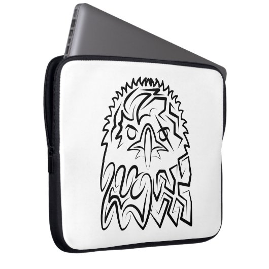 Schwarzer und weißer Stammesadler Laptopschutzhülle (Vorne Rechts)