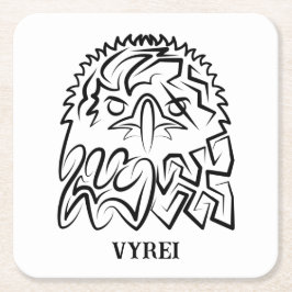 Schwarzer und weißer Stammesadler Rechteckiger Pappuntersetzer