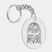 Schwarzer und weißer Stammesadler Schlüsselanhänger (Vorderseite links)