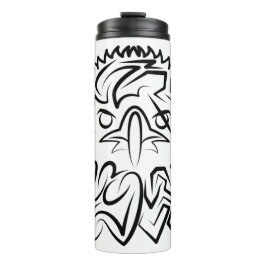 Schwarzer und weißer Stammesadler Thermosbecher