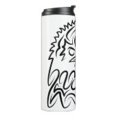 Schwarzer und weißer Stammesadler Thermosbecher (Nach links gedreht)