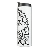Schwarzer und weißer Stammesadler Thermosbecher (Nach rechts gedreht)