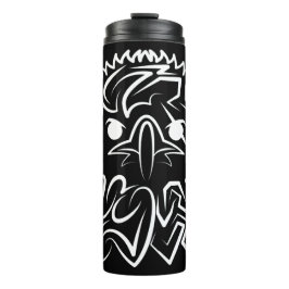 Schwarzer und weißer Stammesadler Thermosbecher
