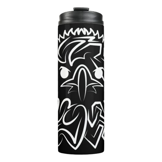 Schwarzer und weißer Stammesadler Thermosbecher (Vorderseite)