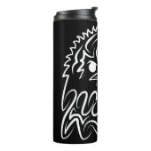 Schwarzer und weißer Stammesadler Thermosbecher (Nach links gedreht)