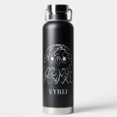 Schwarzer und weißer Stammesadler Trinkflasche (Rückseite)
