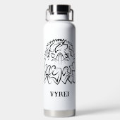 Schwarzer und weißer Stammesadler Trinkflasche (Rückseite)