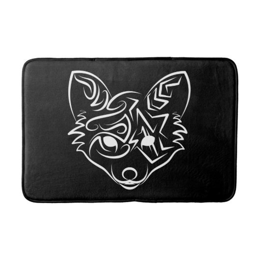 Schwarzer und weißer Stammesfuchs Badematte (Vorderseite)