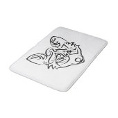 Schwarzer und weißer Stammesfuchs Badematte (Schrägansicht)