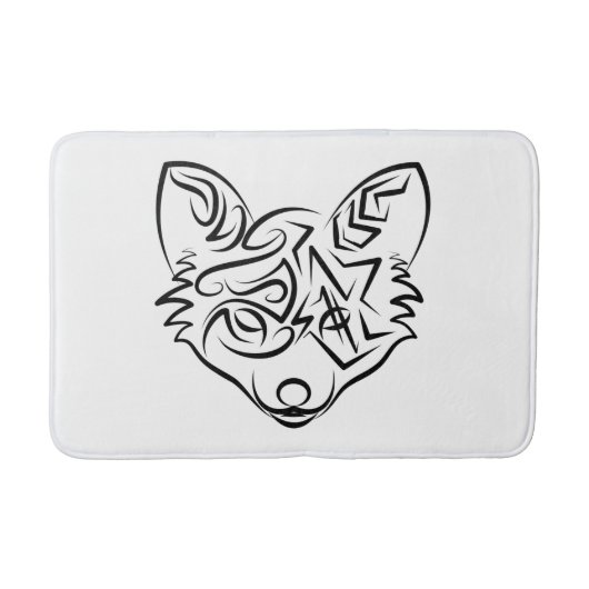 Schwarzer und weißer Stammesfuchs Badematte (Vorderseite)