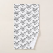 Schwarzer und weißer Stammesfuchs Badhandtuch Set (Handtuch)