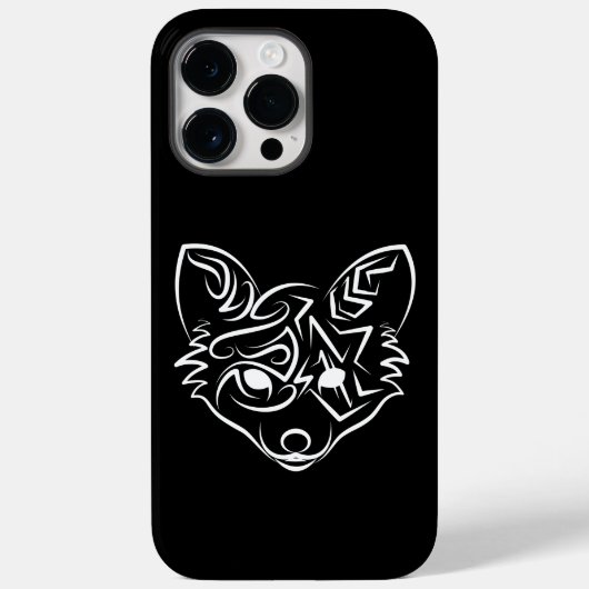 Schwarzer und weißer Stammesfuchs Case-Mate iPhone Hülle (Rückseite)