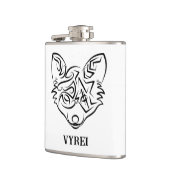 Schwarzer und weißer Stammesfuchs Flachmann (Links)