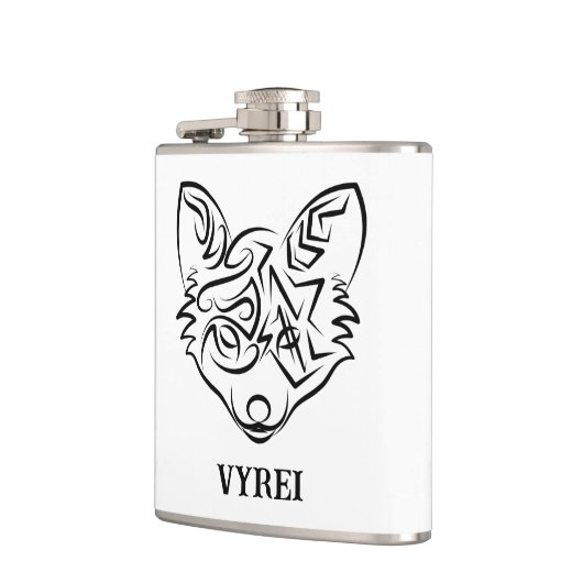 Schwarzer und weißer Stammesfuchs Flachmann (Links)