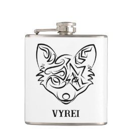 Schwarzer und weißer Stammesfuchs Flachmann