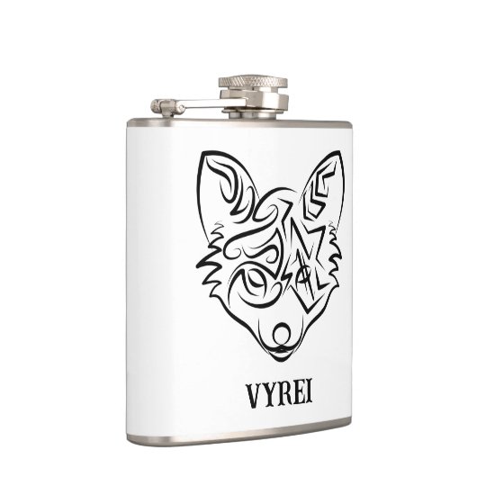 Schwarzer und weißer Stammesfuchs Flachmann (Rechts)