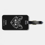 Schwarzer und weißer Stammesfuchs Gepäckanhänger (Rückseite horizontal)