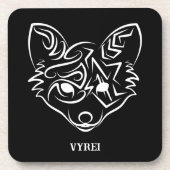 Schwarzer und weißer Stammesfuchs Getränkeuntersetzer (Vorderseite)