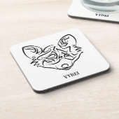 Schwarzer und weißer Stammesfuchs Getränkeuntersetzer (Linke Seite)