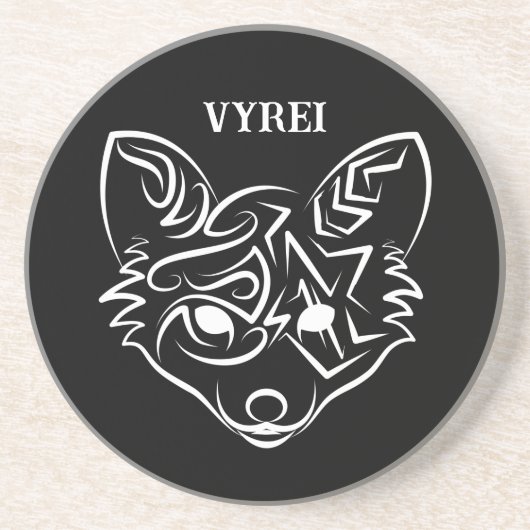 Schwarzer und weißer Stammesfuchs Getränkeuntersetzer (Vorne)