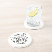 Schwarzer und weißer Stammesfuchs Getränkeuntersetzer (Seite)