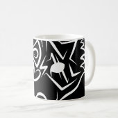 Schwarzer und weißer Stammesfuchs Kaffeetasse (VorderseiteRechts)