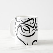 Schwarzer und weißer Stammesfuchs Kaffeetasse (Vorderseite Links)
