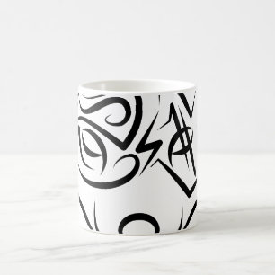 Schwarzer und weißer Stammesfuchs Kaffeetasse