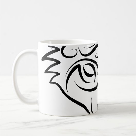 Schwarzer und weißer Stammesfuchs Kaffeetasse (Links)