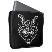 Schwarzer und weißer Stammesfuchs Laptopschutzhülle (Vorne Rechts)