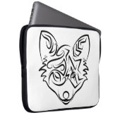Schwarzer und weißer Stammesfuchs Laptopschutzhülle (Vorne Rechts)