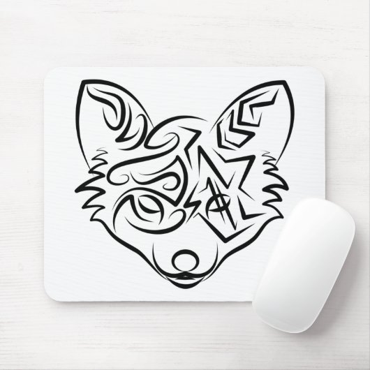 Schwarzer und weißer Stammesfuchs Mousepad (Mit Mouse)