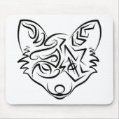 Schwarzer und weißer Stammesfuchs Mousepad (Vorne)