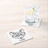 Schwarzer und weißer Stammesfuchs Rechteckiger Pappuntersetzer (Vor Ort)