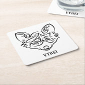 Schwarzer und weißer Stammesfuchs Rechteckiger Pappuntersetzer (angewinkelt)