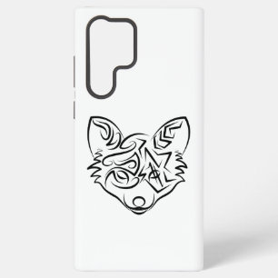Schwarzer und weißer Stammesfuchs Samsung Galaxy Hülle