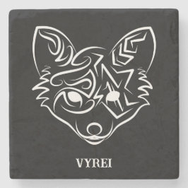 Schwarzer und weißer Stammesfuchs Steinuntersetzer