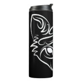 Schwarzer und weißer Stammesfuchs Thermosbecher (Nach links gedreht)