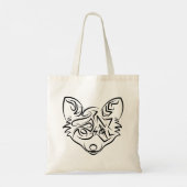 Schwarzer und weißer Stammesfuchs Tragetasche (Rückseite)