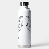 Schwarzer und weißer Stammesfuchs Trinkflasche (links)