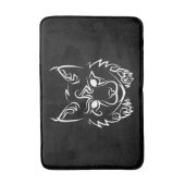 Schwarzer und weißer StammesLynx Badematte (Vorderseite Vertikal)