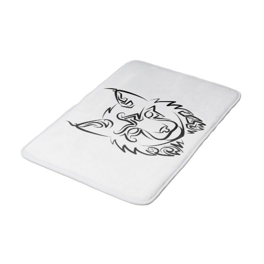 Schwarzer und weißer StammesLynx Badematte (Schrägansicht)