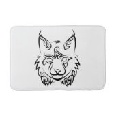 Schwarzer und weißer StammesLynx Badematte (Vorderseite)